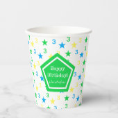 スターカラフルズ少年たち第3誕生日 紙コップ (正面)