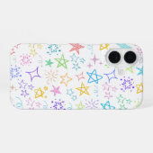 スターカラフルドードルiPhoneケース iPhone 16ケース (裏面横)