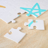 スターカラフルハッピーバースデー追加ネーム文字シンプル ジグソーパズル (側面)