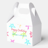 スターカラフルハッピーバースデー追加ネーム文字シンプル フェイバーボックス (正面)