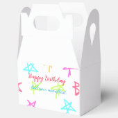 スターカラフルハッピーバースデー追加ネーム文字シンプル フェイバーボックス (見開き)