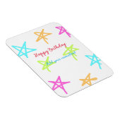 スターカラフルハッピーバースデー追加ネーム文字シンプル マグネット (右側)