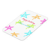 スターカラフルハッピーバースデー追加ネーム文字シンプル マグネット (左側)