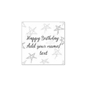 スターカラフルハッピーバースデー追加ネーム文字シンプル ラバースタンプ (インプリント)