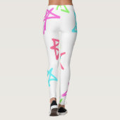 スターカラフルハッピーバースデー追加ネーム文字シンプル レギンス (裏面)