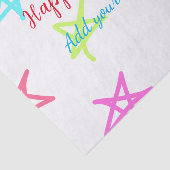 スターカラフルハッピーバースデー追加ネーム文字シンプル 薄葉紙 (詳細)