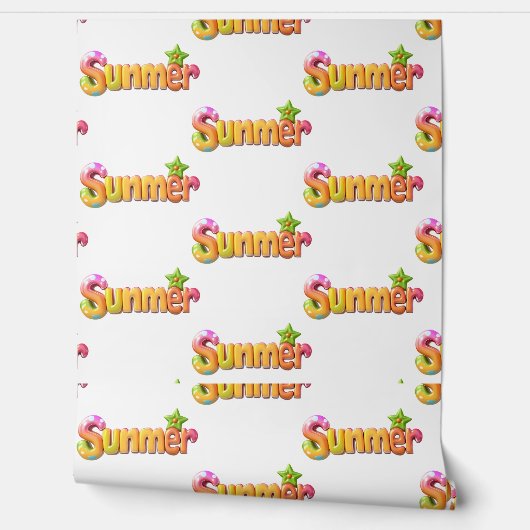 スターカラフル付き夏文字 壁紙 (ほどく)