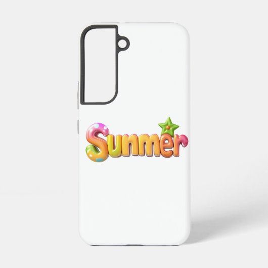 スターカラフル付き夏文字 SAMSUNG GALAXYケース (裏面)