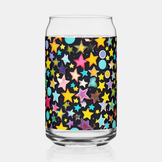 スターカラフル飲み物用品セット ガラス缶 (正面)