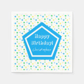 スターカラフル・ボーイズ4th誕生日 スタンダードカクテルナプキン (正面)