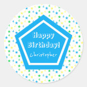 スターカラフル・ボーイズ4th誕生日 ラウンドシール (正面)