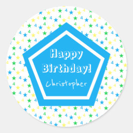 スターカラフル・ボーイズ4th誕生日 ラウンドシール