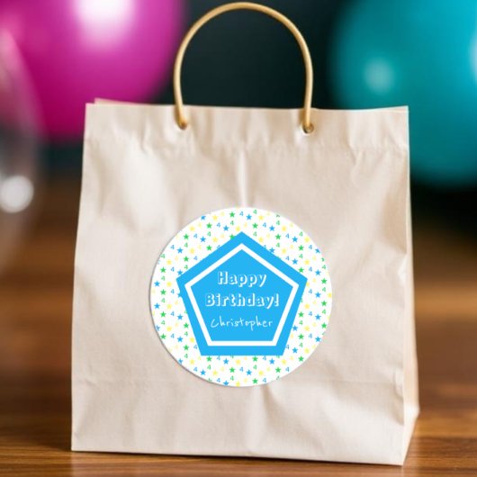 スターカラフル・ボーイズ4th誕生日 ラウンドシール