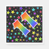 スターカラフル+レインボーパターン「11」イベント番号 スタンダードランチョンナプキン (正面)
