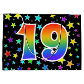 スターカラフル+レインボーパターン「19」イベント番号 ラージペーパーバッグ (裏面)