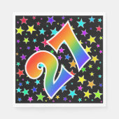 スターカラフル+レインボーパターン「27」イベント番号 スタンダードランチョンナプキン (正面)