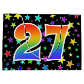 スターカラフル+レインボーパターン「27」イベント番号 ラージペーパーバッグ (裏面)