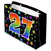 スターカラフル+レインボーパターン「27」イベント番号 ラージペーパーバッグ (裏面アングル)