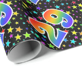 スターカラフル+レインボーパターン「29」イベント番号 ラッピングペーパー (ロールコーナー)