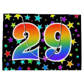 スターカラフル+レインボーパターン「29」イベント番号 ラージペーパーバッグ (裏面)