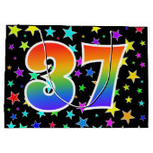 スターカラフル+レインボーパターン「37」イベント番号 ラージペーパーバッグ (裏面)