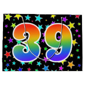スターカラフル+レインボーパターン「39」イベント番号 ラージペーパーバッグ (裏面)