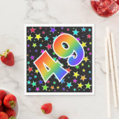 スターカラフル+レインボーパターン「49」イベント番号 スタンダードランチョンナプキン (インサイチュ)