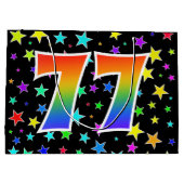 スターカラフル+レインボーパターン「77」イベント番号 ラージペーパーバッグ (裏面)