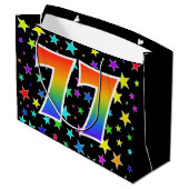 スターカラフル+レインボーパターン「77」イベント番号 ラージペーパーバッグ (裏面アングル)