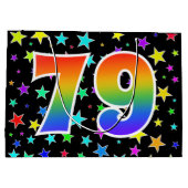 スターカラフル+レインボーパターン「79」イベント番号 ラージペーパーバッグ (裏面)