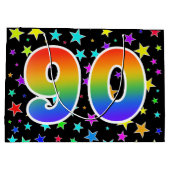 スターカラフル+レインボーパターン「90」イベント番号 ラージペーパーバッグ (裏面)