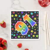 スターカラフル+レインボーパターン「91」イベント番号 スタンダードランチョンナプキン (インサイチュ)