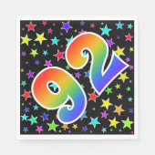 スターカラフル+レインボーパターン"92"イベント番号 スタンダードランチョンナプキン (正面)