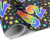 スターカラフル+レインボーパターン"92"イベント番号 ラッピングペーパー (ロールコーナー)