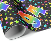 スターカラフル+レインボーパターン"94"イベント番号 ラッピングペーパー (ロールコーナー)