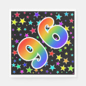 スターカラフル+レインボーパターン「96」イベント番号 スタンダードランチョンナプキン (正面)