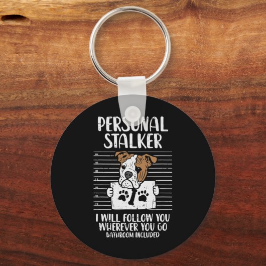 スターカーイングリッシュブルドッグおもしろい キーホルダー (正面)