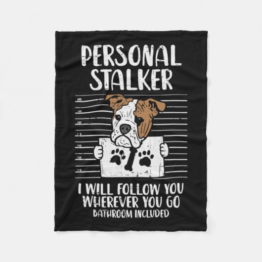 スターカーイングリッシュブルドッグおもしろい フリースブランケット (正面)