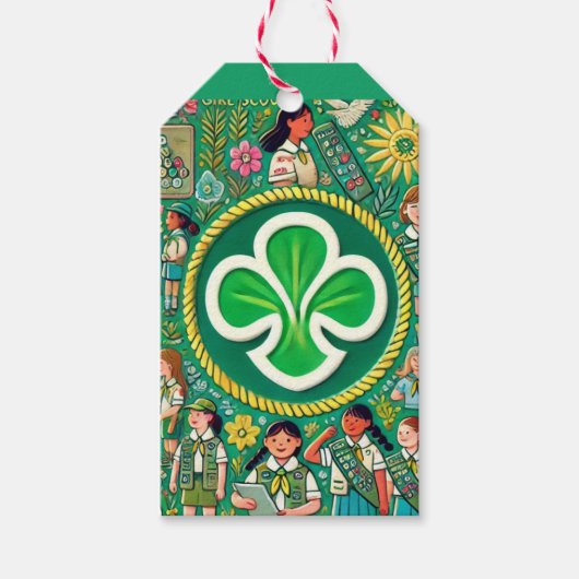 スターカー賞を受賞したガールスカウトの名誉 ギフトタグ (正面)