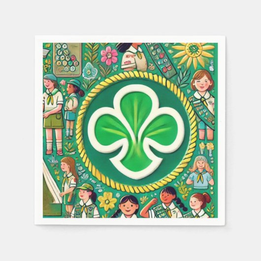 スターカー賞を受賞したガールスカウトの名誉 スタンダードカクテルナプキン (正面)