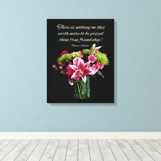 スターガザーブーケフレンドシップ引用文 キャンバスプリント (インサイチュ (ウッドフロア))