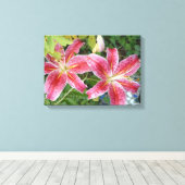 スターガザーリリーズガーデンフローラ キャンバスプリント (インサイチュ (ウッドフロア))