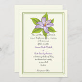 スターガザーリリー薄紫パープル結婚式招待状 招待状 (正面/裏面)