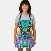 スターガザーリリー、バラとピンクハイビスカスコラージュ エプロン (インサイチュ)