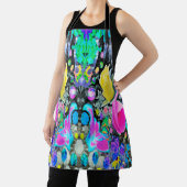 スターガザーリリー、バラとピンクハイビスカスコラージュ エプロン (インサイチュ)