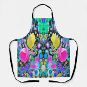 スターガザーリリー、バラとピンクハイビスカスコラージュ エプロン (正面)