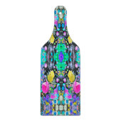 スターガザーリリー、バラとピンクハイビスカスコラージュ カッティングボード (正面)