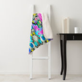 スターガザーリリー、バラとピンクハイビスカスコラージュ シェルパブランケット (インサイチュ)