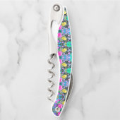 スターガザーリリー、バラとピンクハイビスカスコラージュ ソムリエナイフ (正面)