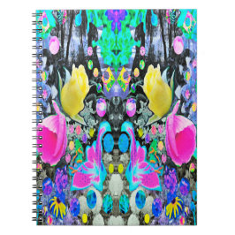 スターガザーリリー、バラとピンクハイビスカスコラージュ ノートブック